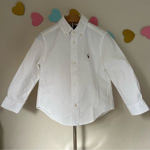 Ralph Lauren White Bottom/up Dress Shirt